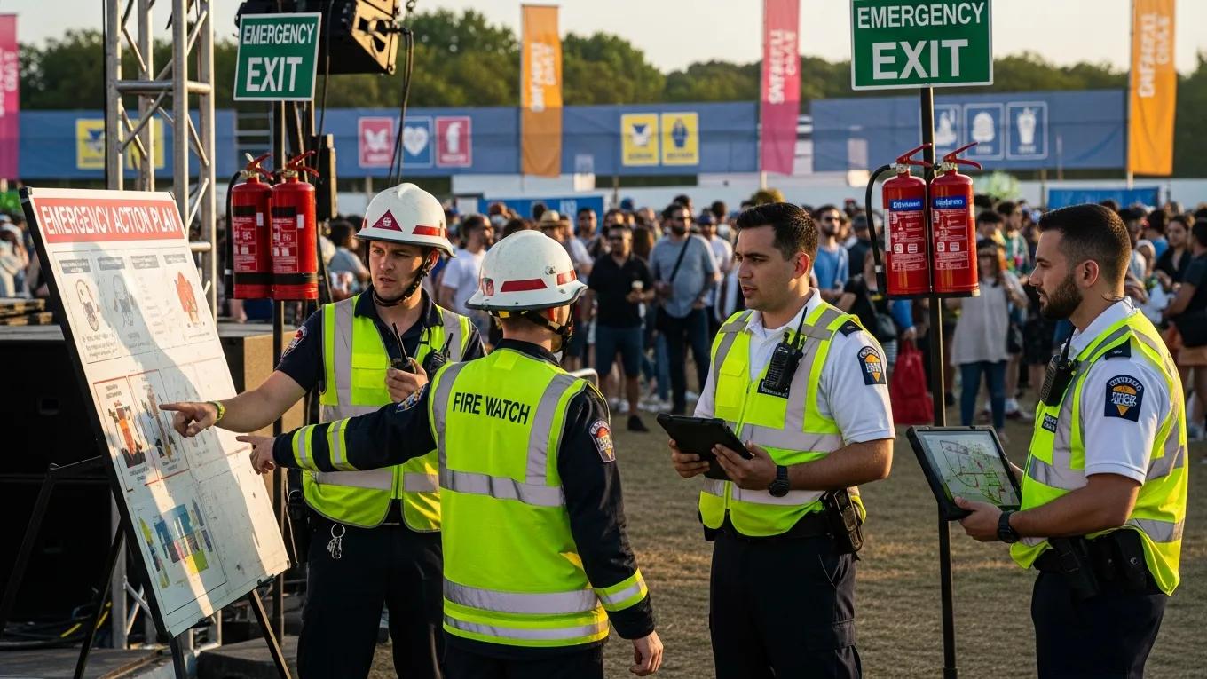 Integration of fire watch services into event security, showcasing collaboration and safety measures