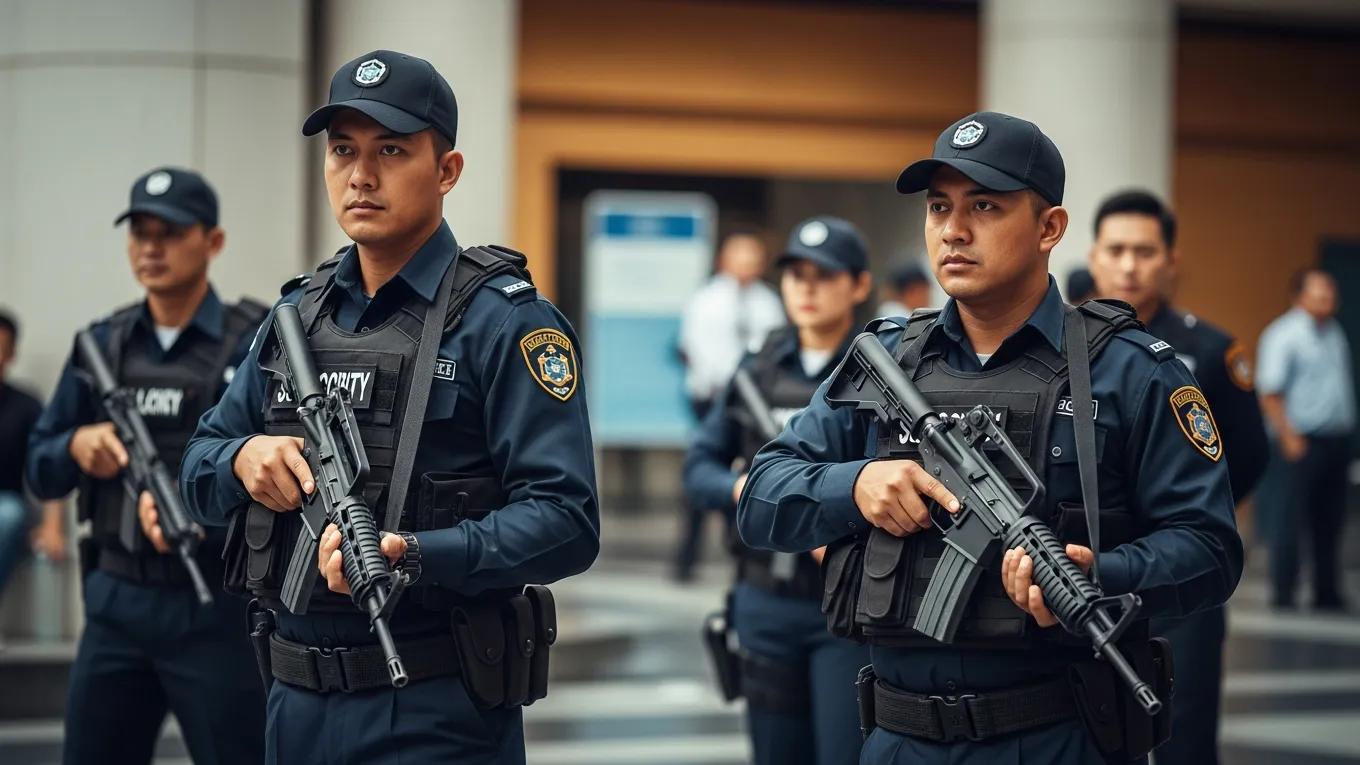 UPM Security armed guards providing protection in a high-risk environment, ensuring safety and mitigating threats in Florida.