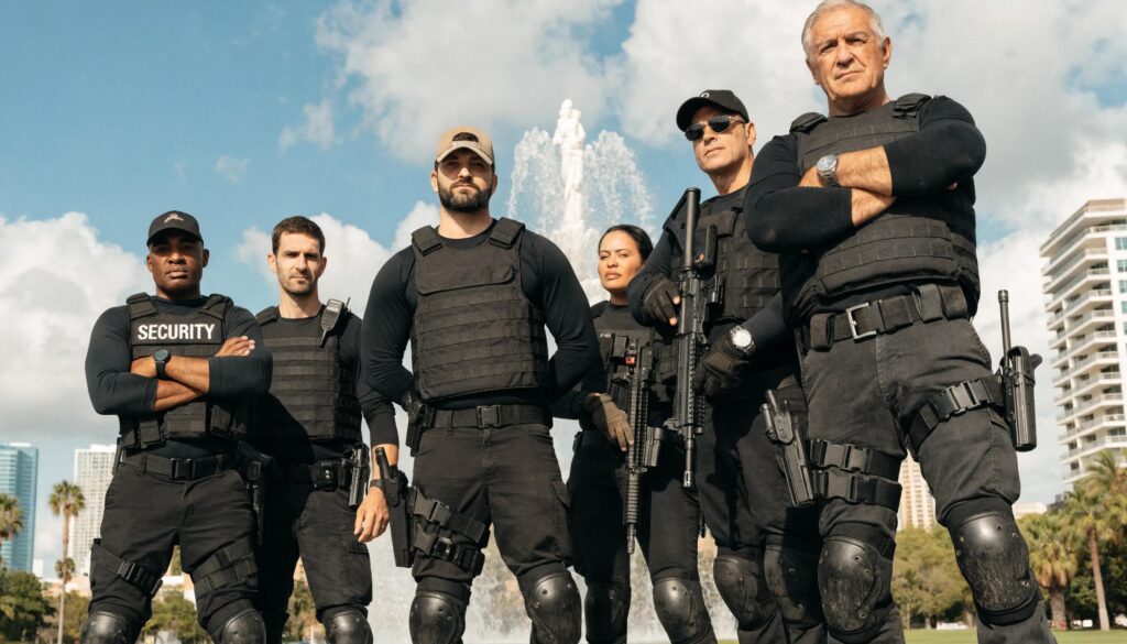 Professional armed security guard team representing veteran-led expertise in Orlando, Tampa, and Miami